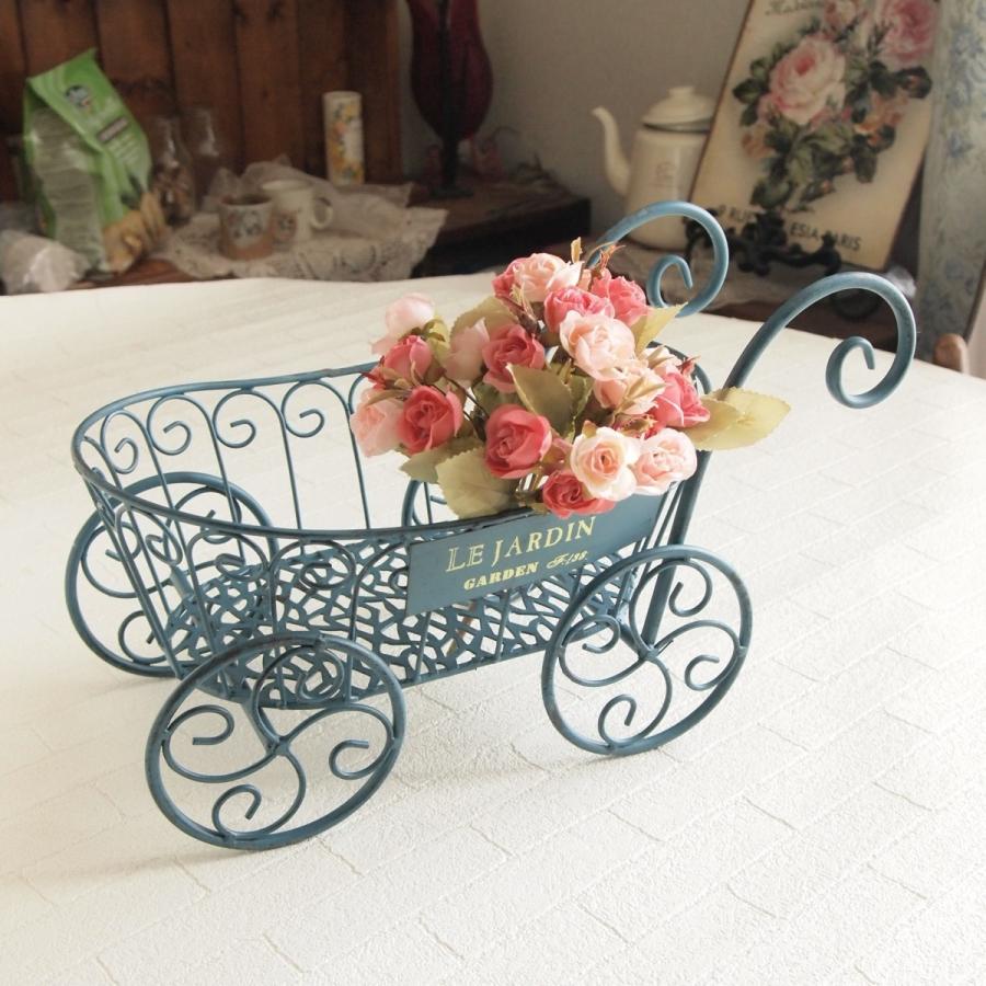アイアン フラワースタンド コバルト 乳母車 アンティーク調 : 雑貨屋
