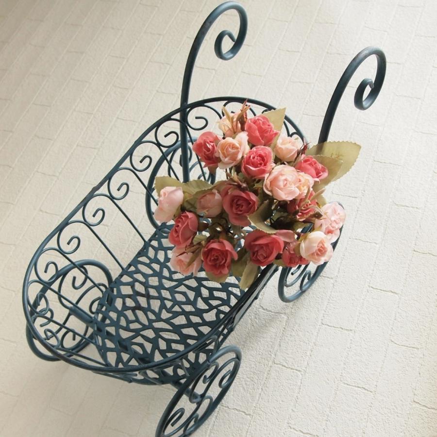 アイアン フラワースタンド コバルト 乳母車 アンティーク調 : 雑貨屋
