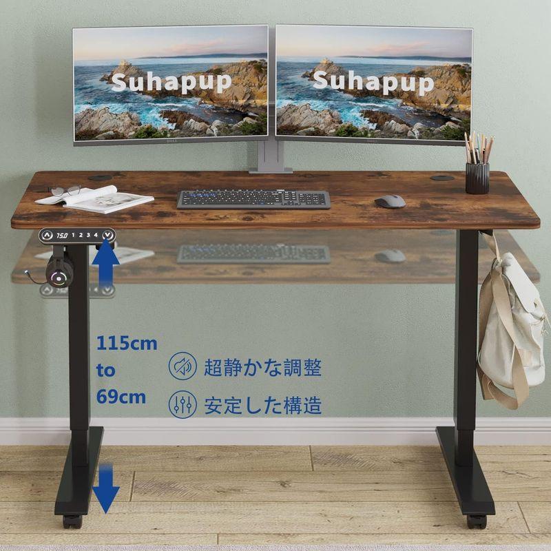 電動昇降デスク Suhapup ゲーミングデスク 机 電動式 パソコンデスク 120×60CM 電動昇降式スタンディングデスクつくえ pcデ Suhapup ゲーミングデスク 電動式 パソコンデスク 120×60CM 電動昇降式スタンディングデスクつくえ pcデ