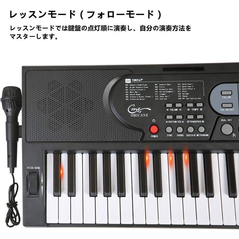 Hricane キーボード ピアノ 電子ピアノ 61鍵盤 200種類音色 200種類リズム 60曲デモ曲 LCDディスプレイ搭載 光る鍵盤 200種類音色 200種類リズム 60曲デモ曲 キーボード ピアノ 電子ピアノ 61鍵盤 LCDディスプレイ搭載 光る鍵盤