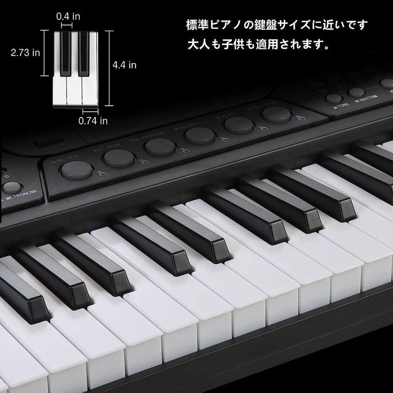 Hricane キーボード ピアノ 電子ピアノ 61鍵盤 200種類音色 200種類リズム 60曲デモ曲 LCDディスプレイ搭載 光る鍵盤 200種類音色 200種類リズム 60曲デモ曲 キーボード ピアノ 電子ピアノ 61鍵盤 LCDディスプレイ搭載 光る鍵盤