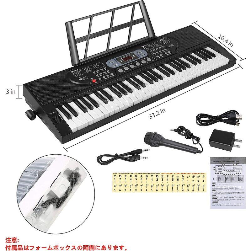 Hricane キーボード ピアノ 電子ピアノ 61鍵盤 200種類音色 200種類リズム 60曲デモ曲 LCDディスプレイ搭載 光る鍵盤 200種類音色 200種類リズム 60曲デモ曲 キーボード ピアノ 電子ピアノ 61鍵盤 LCDディスプレイ搭載 光る鍵盤