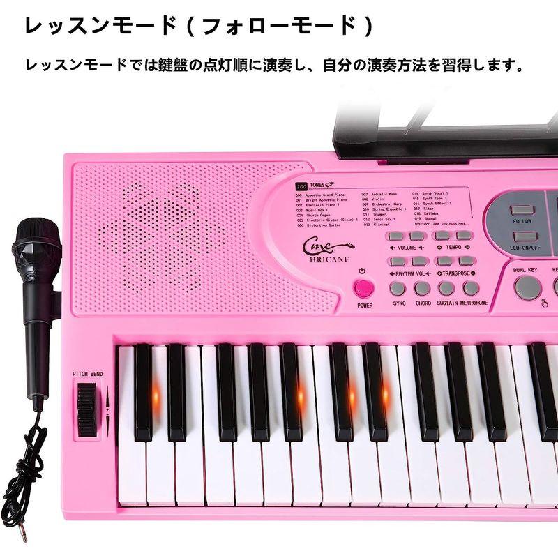 Hricane キーボード ピアノ 電子ピアノ 61鍵盤 200種類音色 200種類リズム 60曲デモ曲 LCDディスプレイ搭載 光る鍵盤 200種類音色 200種類リズム 60曲デモ曲 キーボード ピアノ 電子ピアノ 61鍵盤 LCDディスプレイ搭載 光る鍵盤