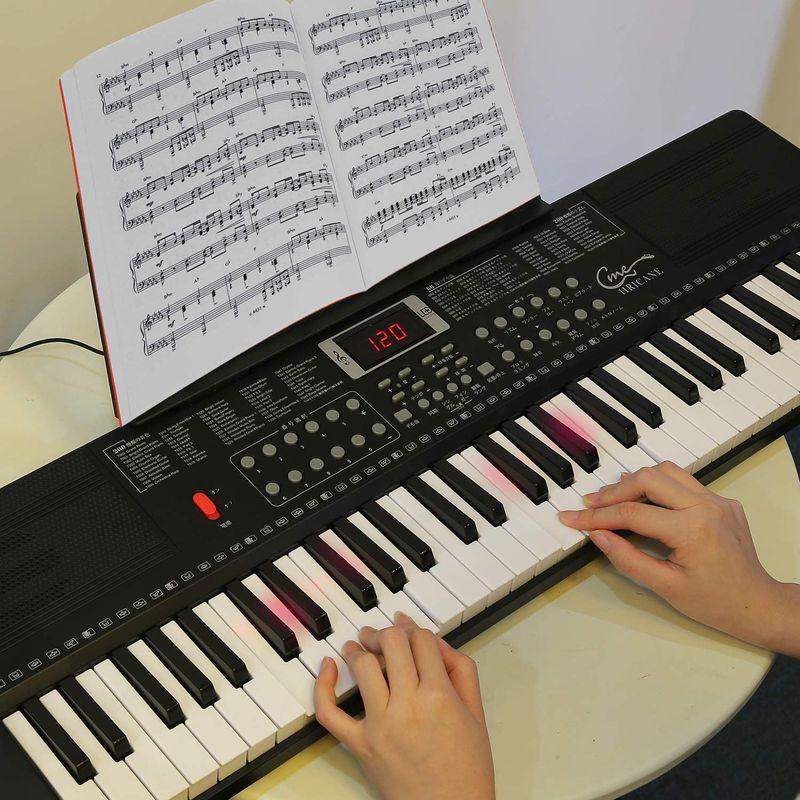 Hricane キーボード ピアノ 電子ピアノ 61鍵盤 200種類音色 200種類リズム 60曲デモ曲 LCDディスプレイ搭載 光る鍵盤 60曲デモ曲 Hricane キーボード ピアノ 電子ピアノ 61鍵盤 200種類音色 200種類リズム LCDディスプレイ搭載 光る鍵盤