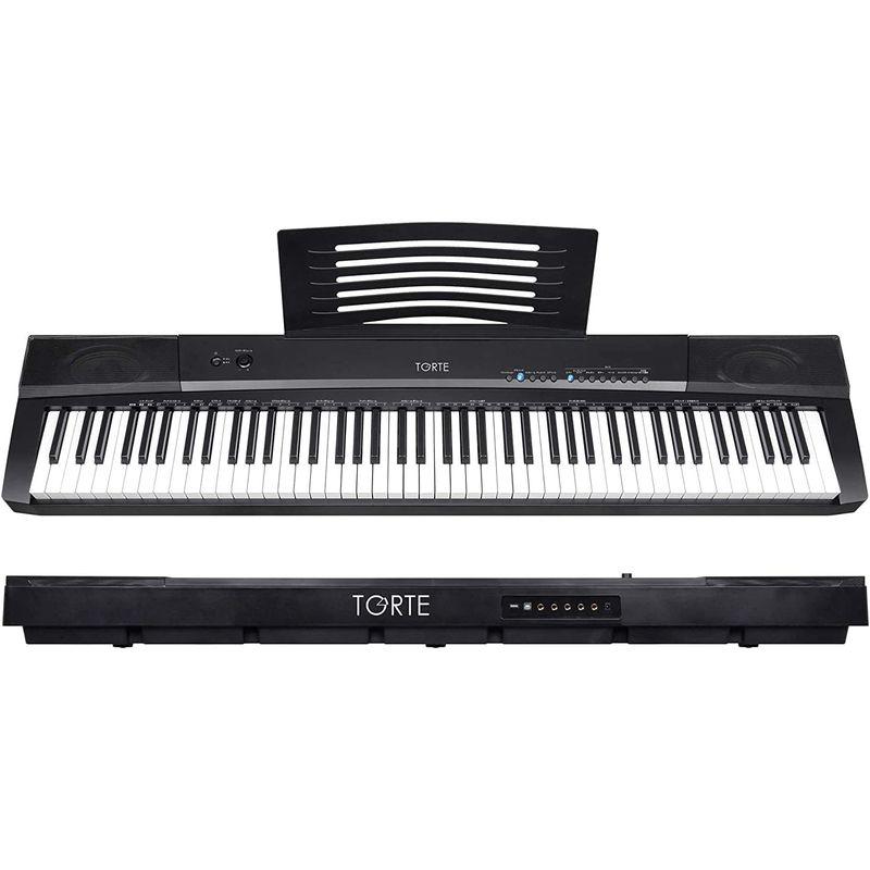 お得な情報満載 TORTE トルテ 電子ピアノ TDP-88 88鍵盤 BK 140ボイス フルスケール 日本語表記 教本付きビ 軽量スリム設計  初心者向け デジタル楽器
