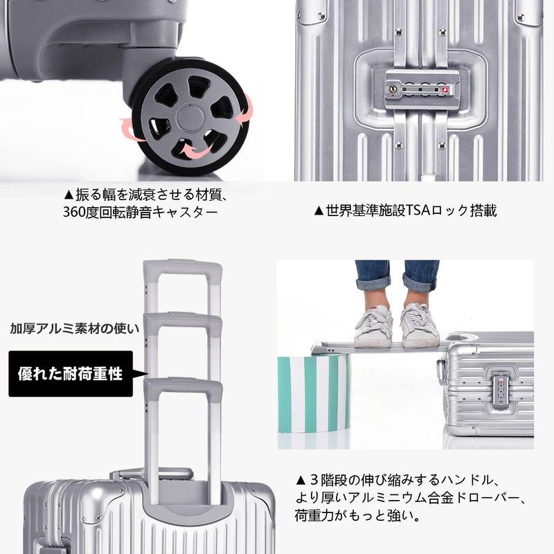 ボンイージ スーツケース アルミ・マグネシウム合金ボディ キャリーケース 機内持込 キャリーバッグ TSAロック付き 頑丈 軽量 静音 大容 スーツケース アルミ マグネシウム合金ボディ キャリーケース 機内持込 キャリーバッグ TSAロック付き 頑丈 軽量 静音 大容