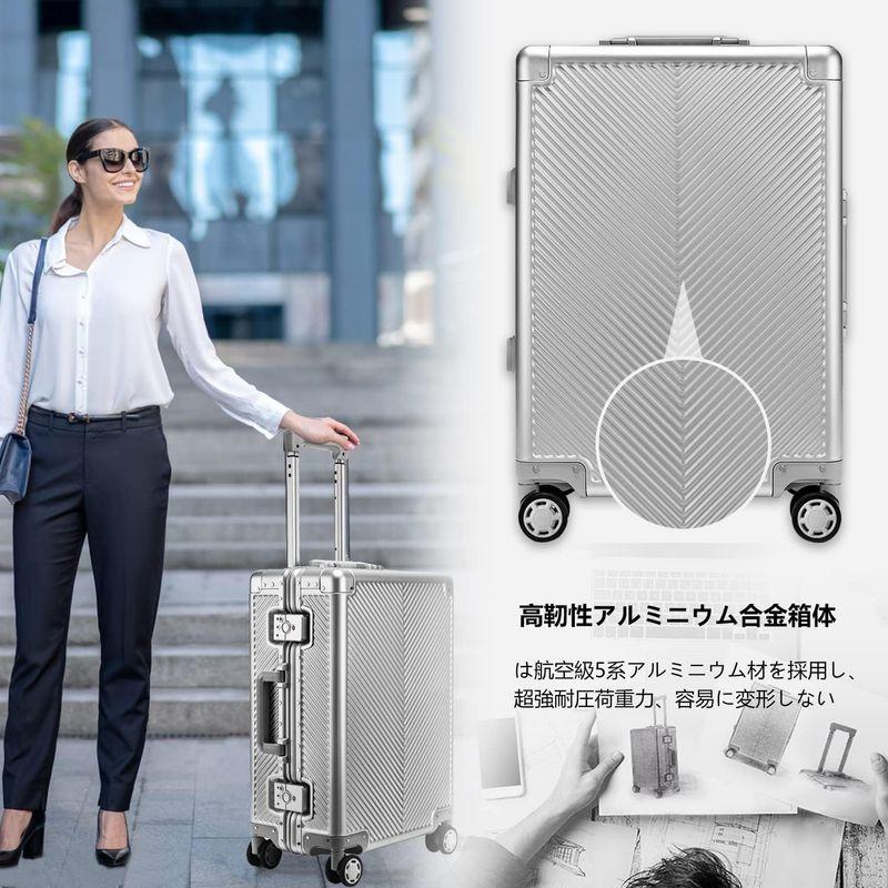 LARVENDER スーツケース オールアルミ合金 キャリーケース 機内持ち込み アルミ合金ボディ TSAロック 360度回転 静音ダブルキ TSAロック スーツケース オールアルミ合金 キャリーケース 機内持ち込み アルミ合金ボディ 360度回転 静音ダブルキ