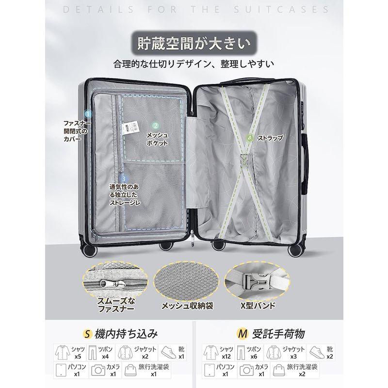 ApaLux スーツケース 機内持ち込み キャリーケース 大容量 超軽量 ジッパー キャリーバッグ 静音 TSAロック搭載 ダブルキャスター TSAロック搭載 スーツケース 機内持ち込み キャリーケース 大容量 超軽量 ジッパー キャリーバッグ 静音 ダブルキャスター