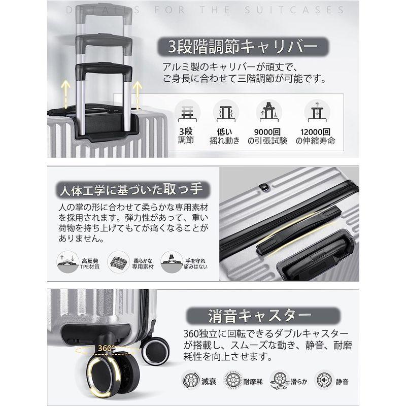 ApaLux スーツケース 機内持ち込み キャリーケース 大容量 超軽量 ジッパー キャリーバッグ 静音 TSAロック搭載 ダブルキャスター TSAロック搭載 スーツケース 機内持ち込み キャリーケース 大容量 超軽量 ジッパー キャリーバッグ 静音 ダブルキャスター