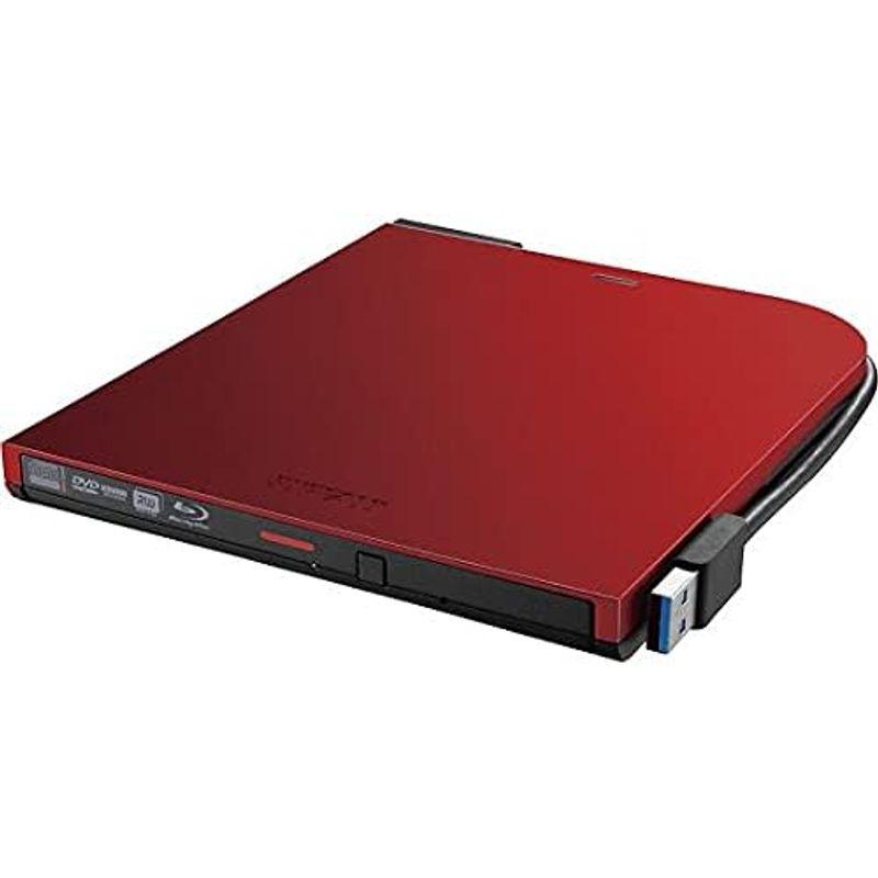 大好き バッファロー BRXL-PTV6U3-RDA USB3.2（Gen1）対応 ポータブルBDドライブ 書込みソフト添付 レッド