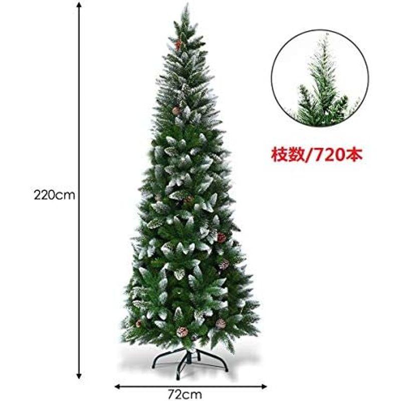 Costway クリスマスツリー 220cm 720本枝 松かさ付き スノータイプ 雪化粧 ヌードツリー クリスマス飾り Christmas｜comfyfactory｜14