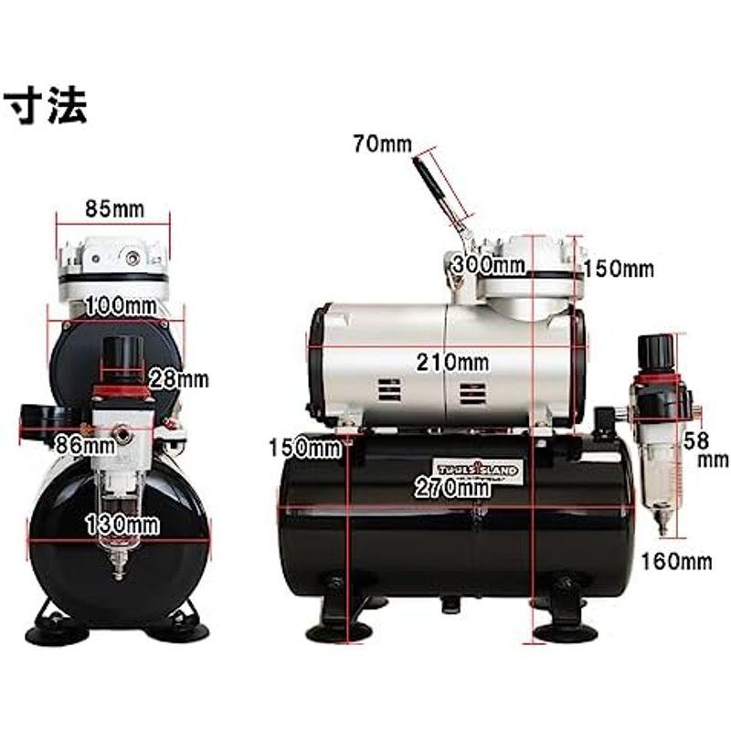 エアコンプレッサー ミニコンプレッサー オイルレス 静音 toolsisland(ツールズアイランド)エアブラシ エアーコンプレッサー 簡易日本語 説明書付｜comfyfactory｜02