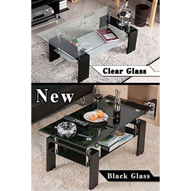 (OSJ)ガラステーブル コーヒーテーブル 幅88cm 強化ガラス天板(クリア天板+ホワイト脚)｜comfyfactory｜04