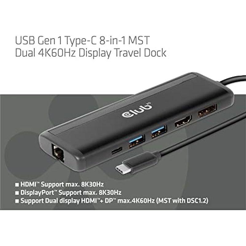 Club 3D USB Gen1 Type C 8-in-1 ハブ to HDMI 8K30Hz / DP 8K30Hz / 2x USB｜comfyfactory｜02