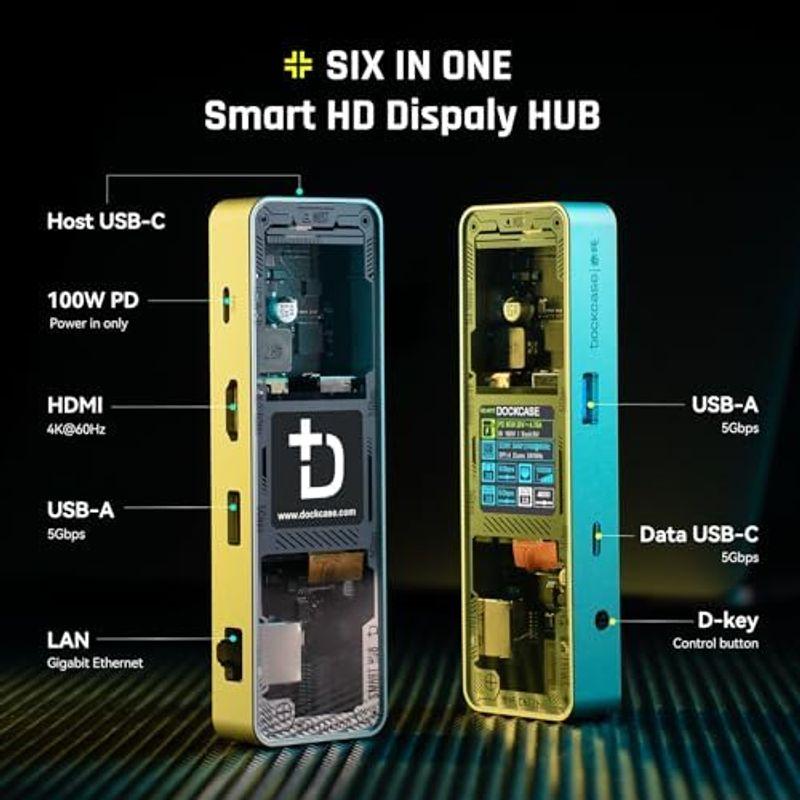 DOCKCASE 6-in-1 usb c ハブ：1000Mbps LANポート、4K＠60Hz HDMIポート、5Gbps高速データ転送、｜comfyfactory｜03