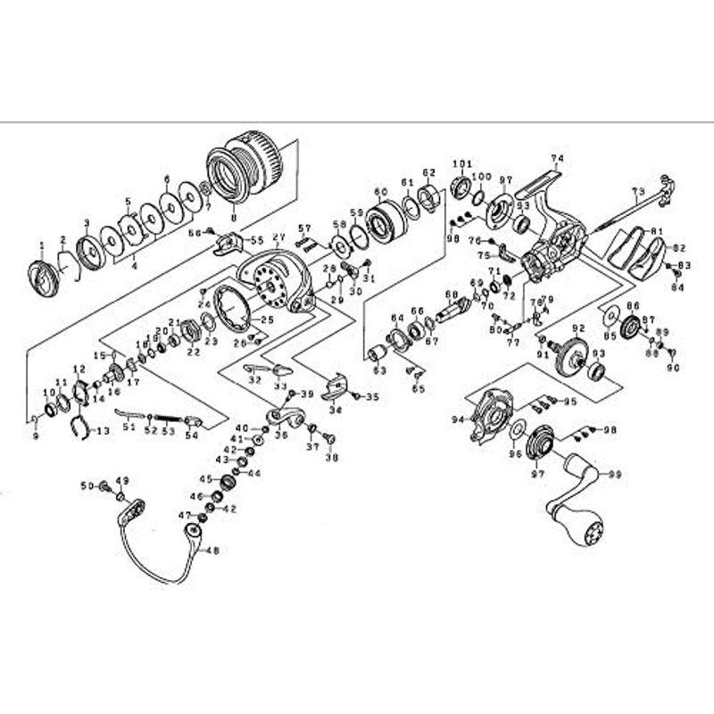 ダイワ(DAIWA) 純正パーツ 17 紅牙 EX 2510RPE スプール (2-8) 部品番号 8 部品コード 128B21 00056｜comfyfactory｜02