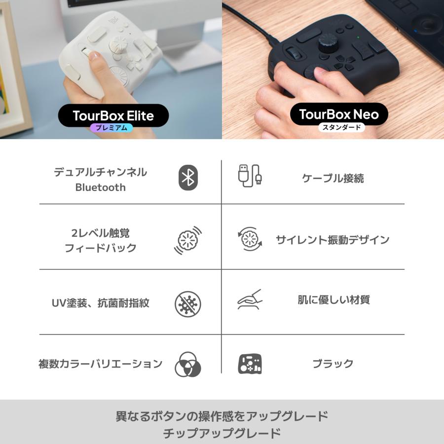 TourBox Eliteフラッグシップモデル 左手デバイス Bluetooth 触覚 