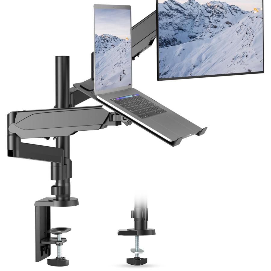 ☆デュアルノートパソコンアーム ガススプリング式 2画面 ノートPCスタンド METIYA デュアルノートパソコンアーム ガススプリング式 2画面 ノート