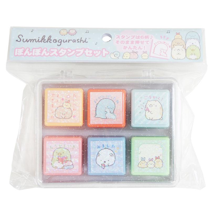 未使用★Bonpointボンポワン/スタンプセット/ハンコ すみっコぐらし ぽんぽんスタンプセット 浸透印スタンプ 認印