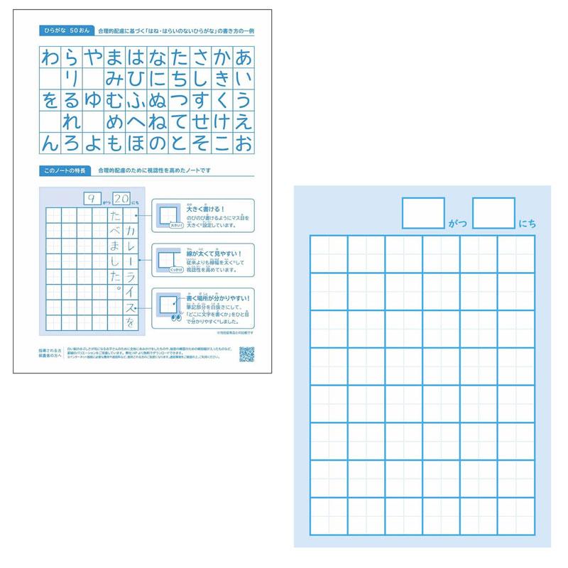 スクールラインプラス 合理的配慮のためのノート マス目 小 書字練習用 25mm 中心リーダー入 学習帳 セミB5　文房具　小学校　小学生｜comkids-y｜02