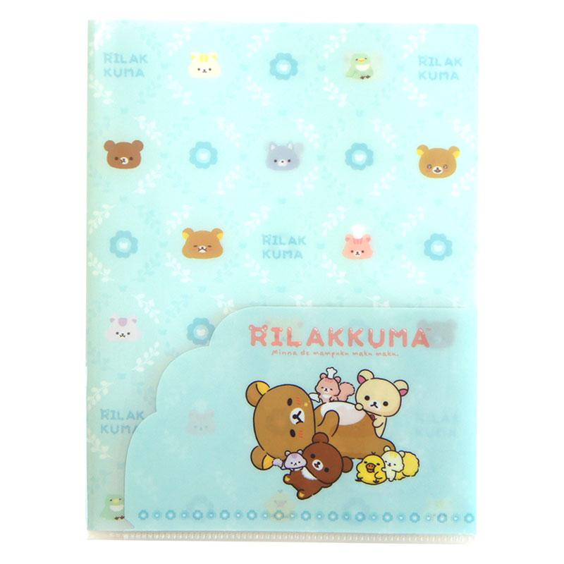 リラックマ ポケット付きクリアホルダー 8ポケット A4ファイル 文房具