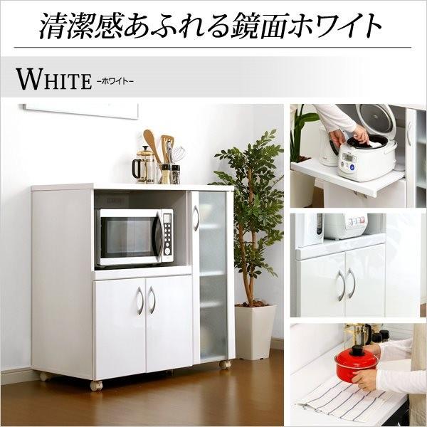 ホワイト鏡面仕上げのキッチンレンジ台【-NewMilano-ニューミラノ】（90cm×90cmサイズ） |  | 02