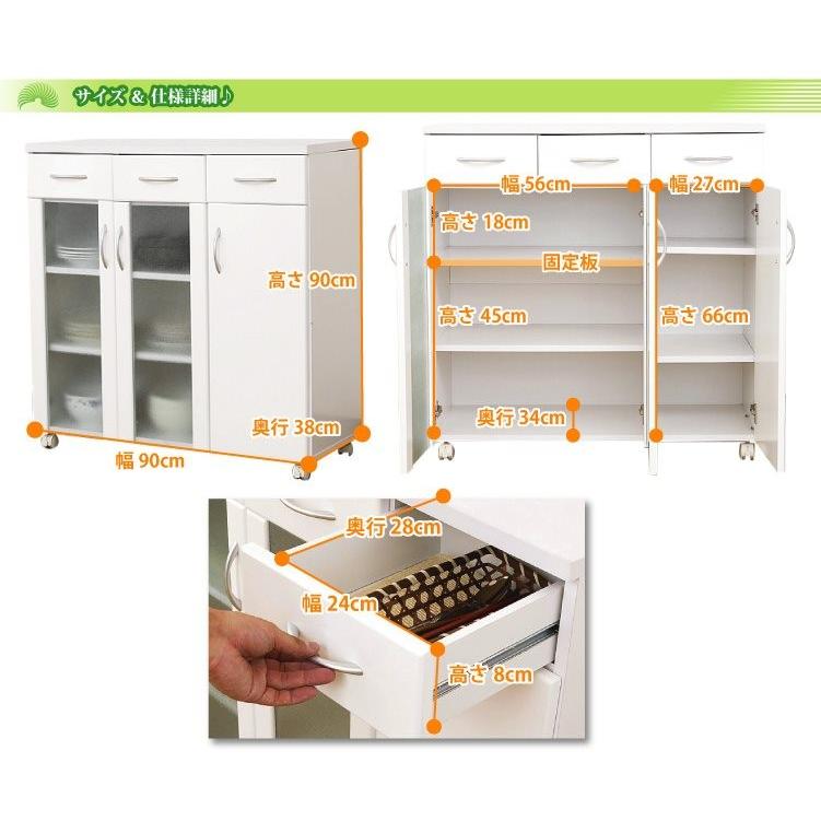 ホワイト鏡面仕上げのキッチンカウンター【-NewMilano-ニューミラノ】（90cm×90cmサイズ） |  | 01