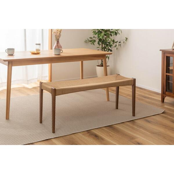 ペーパーコードベンチ ダイニングベンチ 長椅子 2人掛け チェア チェアー 椅子 イス 食卓チェア アジアン 木製 おしゃれ 完成品 ブラウン |  | 02