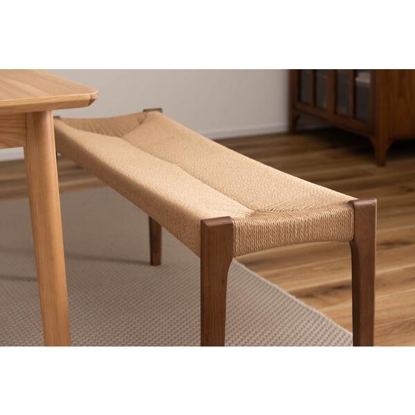 ペーパーコードベンチ ダイニングベンチ 長椅子 2人掛け チェア チェアー 椅子 イス 食卓チェア アジアン 木製 おしゃれ 完成品 ブラウン |  | 03