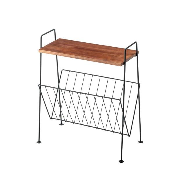 完成品 サイドテーブル 幅39.5cm 木製 収納 マガジンラック スリム ナイトテーブル ベッドサイドテーブル ソファーサイドテーブル | 