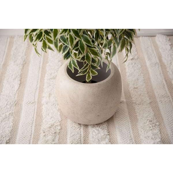 グリーンベース アイボリー 鉢植え 完成品 花瓶 花びん 花器 シンプルモダン おしゃれ オフィス 高級感 北欧 無地 ストーン柄 石目 ラウンド 丸型 円形 | ブランド登録なし | 10