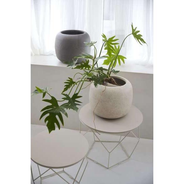 グリーンベース アイボリー 鉢植え 完成品 花瓶 花びん 花器 シンプルモダン おしゃれ オフィス 高級感 北欧 無地 ストーン柄 石目 ラウンド 丸型 円形 | ブランド登録なし | 06
