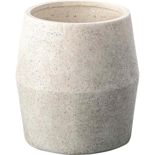 グリーンベース グレー 鉢植え 完成品 花瓶 花びん 花器 シンプルモダン おしゃれ オフィス 高級感 北欧 無地 ストーン柄 石目  ラウンド 丸型 円形 | ブランド登録なし