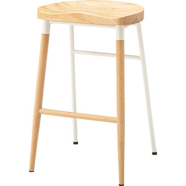 ハイスツール カウンターチェアー ハイチェア 天然木 木製 スチール コンパクト おしゃれ 北欧  いす 椅子 ホワイト | 