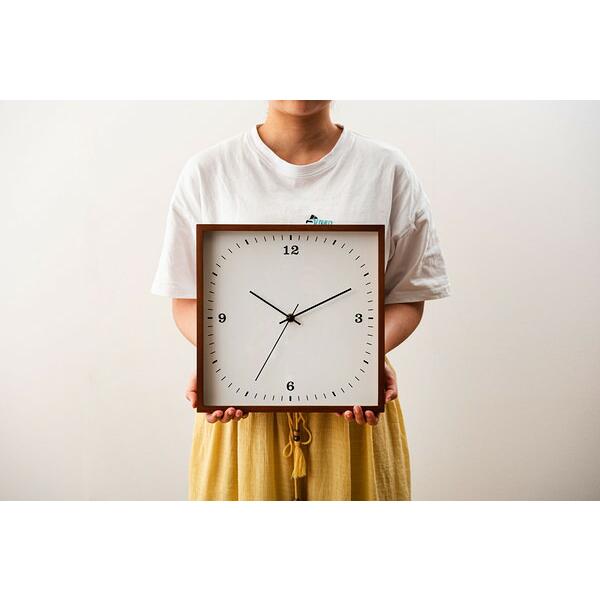 ウォールクロック 壁掛け時計 おしゃれ シンプル レトロ アジアンテイスト 2針 和モダン 和風 完成品 ナチュラルテイスト 電池 角型 四角 | ブランド登録なし | 10