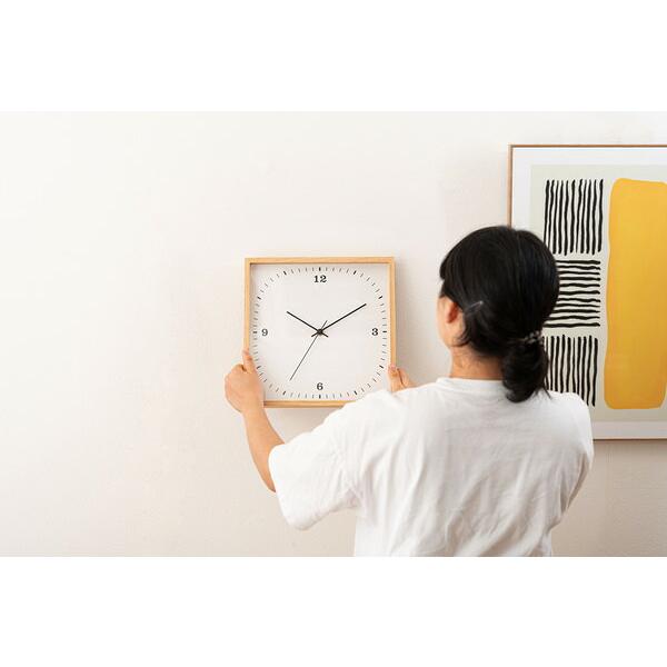 ウォールクロック 壁掛け時計 おしゃれ シンプル レトロ アジアンテイスト 2針 和モダン 和風 完成品 ナチュラルテイスト 電池 角型 四角 | ブランド登録なし | 10