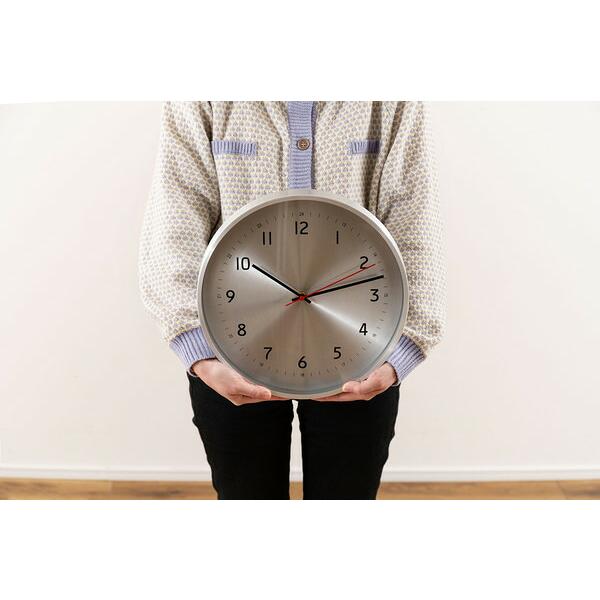 ウォールクロック 壁掛け時計 おしゃれ シンプル 3針 モダン 完成品 オフィス 事務所 会社 シルバー 電池 ラウンド サークル 丸型 | ブランド登録なし | 11