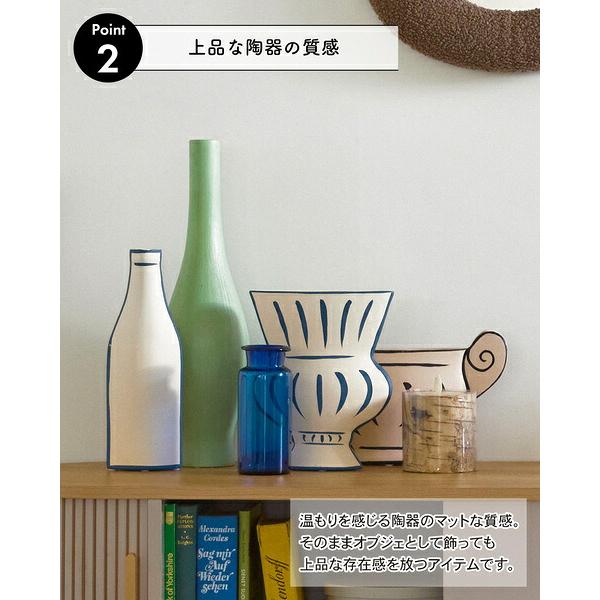花瓶 フラワーベース ベージュ おしゃれ 花びん 北欧 アンティーク 花器 平面的 陶器 完成品 オブジェ インテリア 置き物 飾り物 クラシック かっこいい | ブランド登録なし | 06