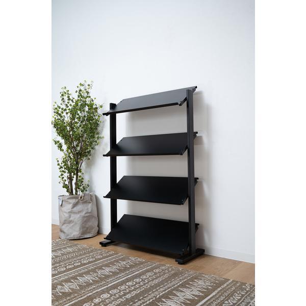 2WAYラック4D ブラック 4段 オープンシェルフ オープンラック ブックラック 本棚 おしゃれ 収納棚 ディスプレイラック 幅80 |  | 08