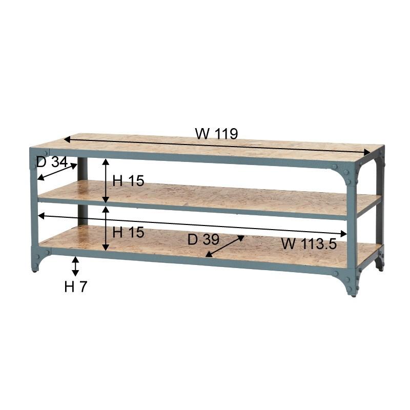 テレビ台 テレビボード 幅121cm 木製 スチール ＴＶボード ローボード テレビラック 45インチ 45型 リビングボード ブラック |  | 01