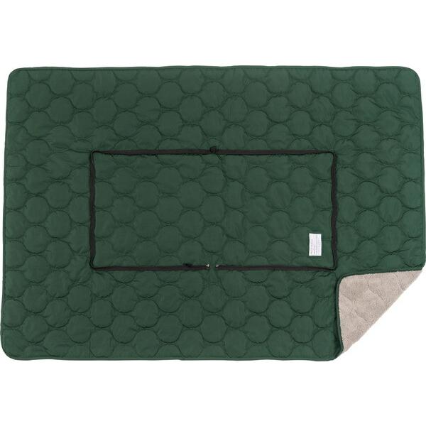 クッションブランケット グリーン クッション 毛布 もうふ ひざかけ 膝かけ おしゃれ 掛け毛布 軽量 軽い あったか アウトドア キャンプ | 