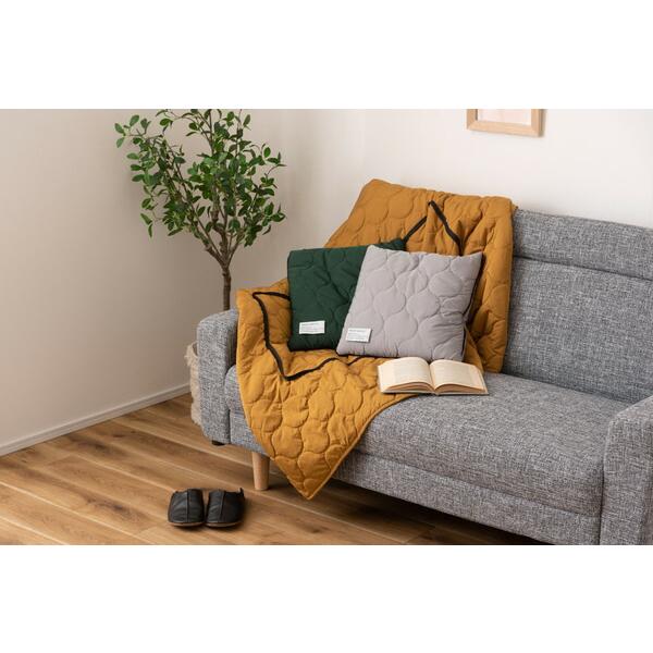 クッションブランケット グリーン クッション 毛布 もうふ ひざかけ 膝かけ おしゃれ 掛け毛布 軽量 軽い あったか アウトドア キャンプ |  | 03