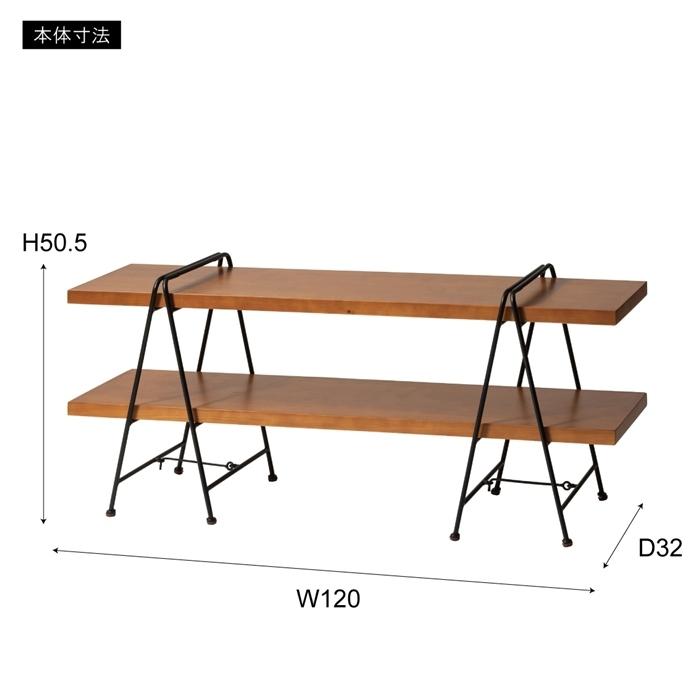 シェルフ2D 天然木 パイン 木製 高級感 飾り棚 リビングボード 幅120cm ディスプレイラック コンパクト オープンラック オープンシェルフ 2段 多目的棚 北欧 |  | 01
