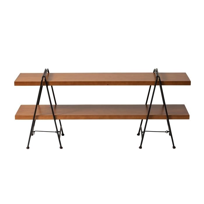 シェルフ2D 天然木 パイン 木製 高級感 飾り棚 リビングボード 幅120cm ディスプレイラック コンパクト オープンラック オープンシェルフ 2段 多目的棚 北欧 |  | 03