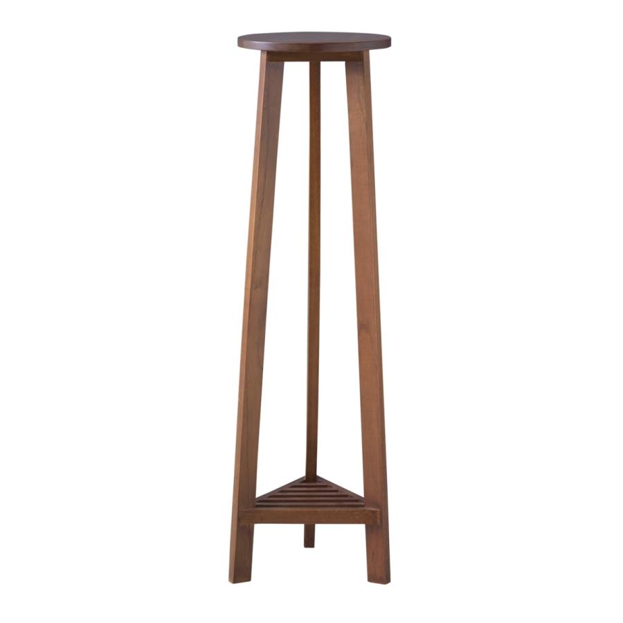 プランターベース L ブラウン おしゃれ 木製 天然木 花台 飾り棚 鉢置き台 プランタースタンド 植木鉢台 台座 | 