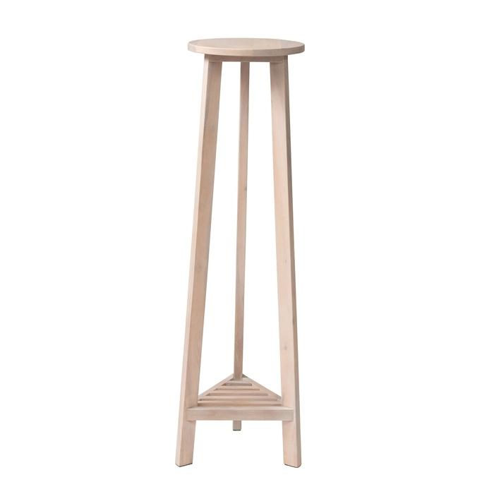 プランターベース L ホワイト おしゃれ 木製 天然木 花台 飾り棚 鉢置き台 プランタースタンド 植木鉢台 台座 | 