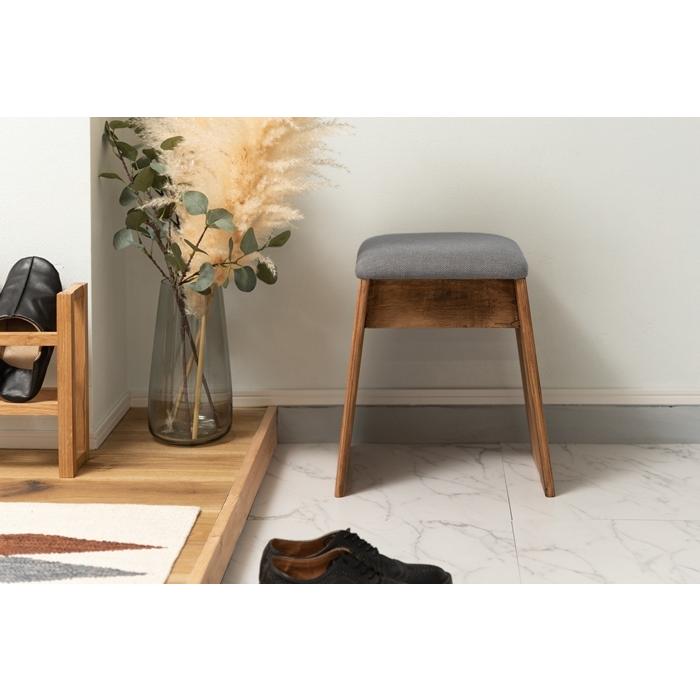 スツール グレー おしゃれ 古材 玄関 腰掛け椅子 天然木 木製 椅子 いす サイドテーブル ナイトテーブル リビング 寝室 |  | 04