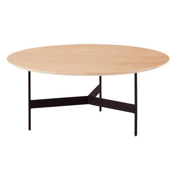 ラウンドテーブル ナチュラル 円卓 丸 センターテーブル リビングテーブル ソファテーブル ローテーブル アイアン おしゃれ モダン 作業台 ブラック | 