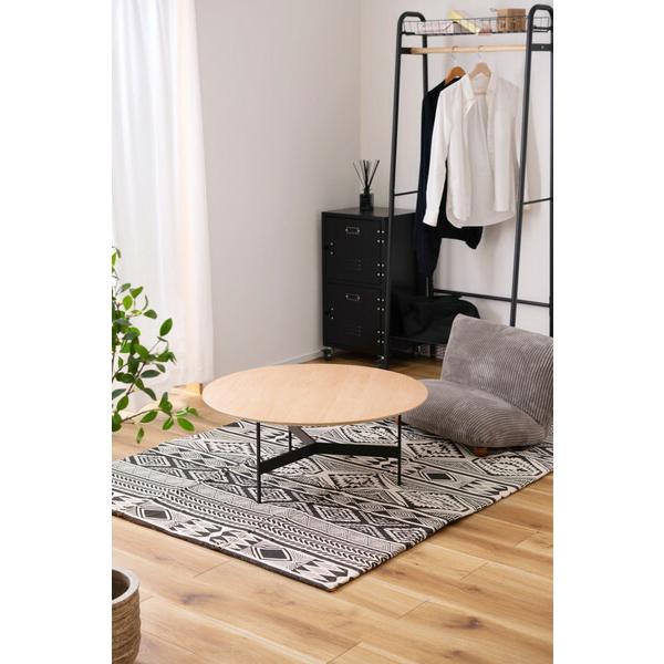 ラウンドテーブル ナチュラル 円卓 丸 センターテーブル リビングテーブル ソファテーブル ローテーブル アイアン おしゃれ モダン 作業台 ブラック |  | 05