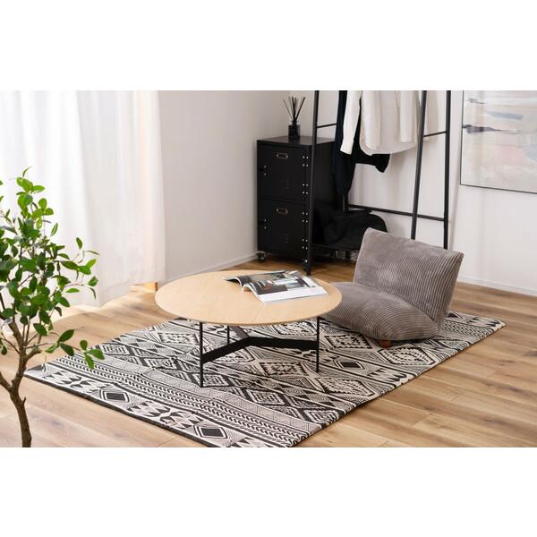 ラウンドテーブル ナチュラル 円卓 丸 センターテーブル リビングテーブル ソファテーブル ローテーブル アイアン おしゃれ モダン 作業台 ブラック |  | 07